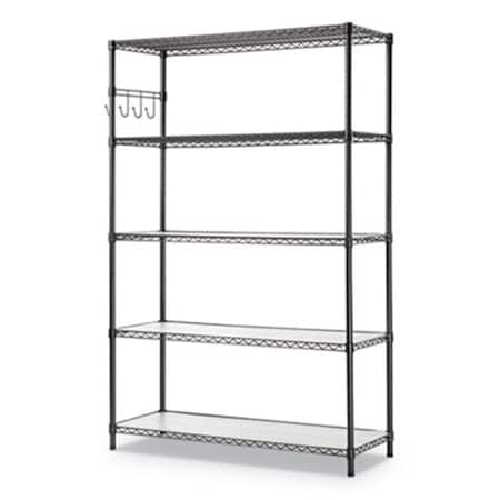 Alera 48 x 18 in. 5-Shelf Wire Shelving Kit with Casters & Shelf Liners SW654818BA